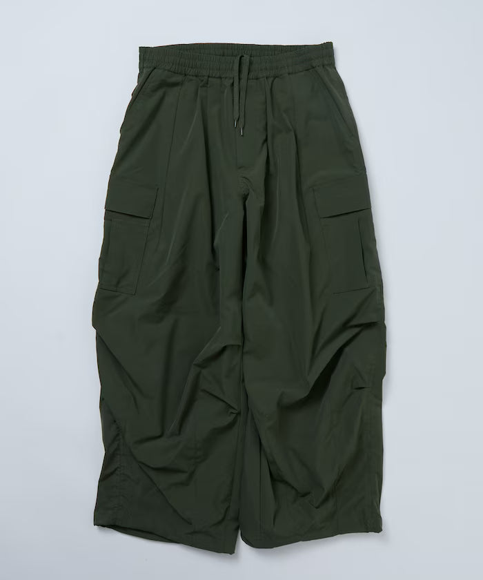 Quick Dry Fabric Wide Silhouette Poly Ripstop Cargo Pants/UV Cut/Quick Dry 【Limited Release】