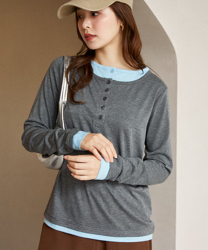 Henry Neck Layered Long Sleeve T Limited Edition
