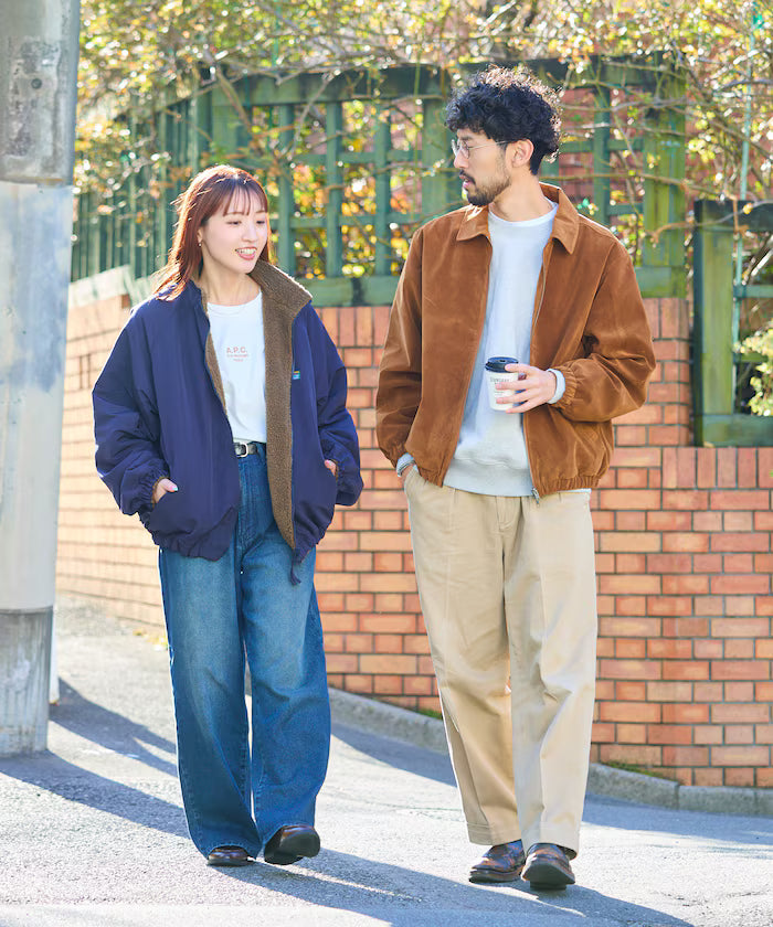 Relaxed Fit Nylon Fleece Reversible Stand Blouson [Limited Edition]
