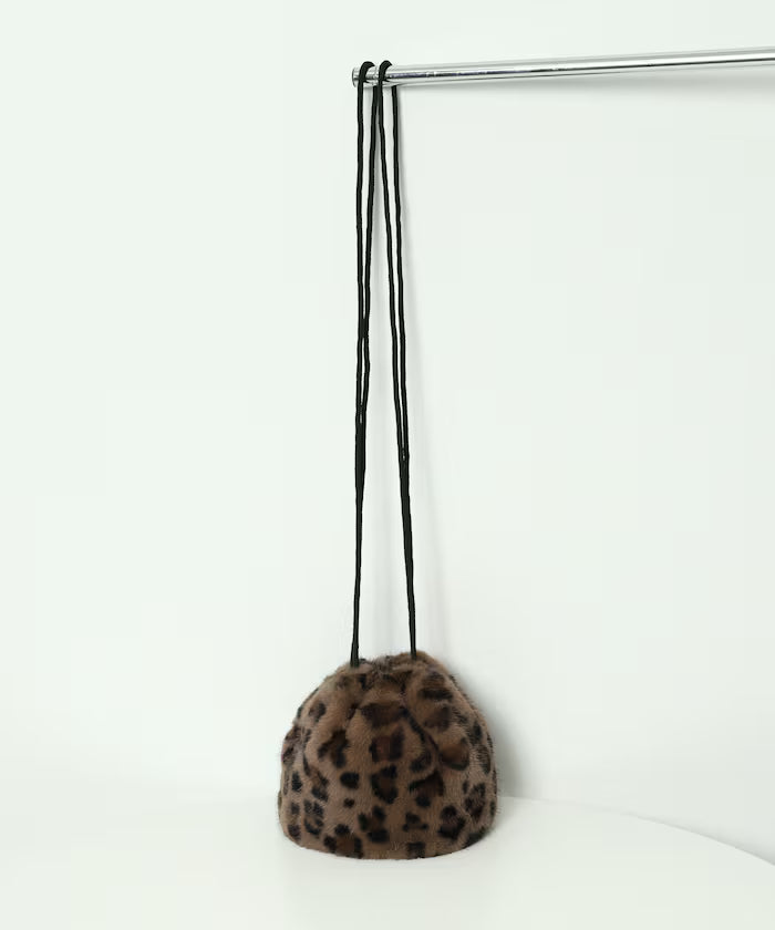 Fake Fur Mini Drawstring Bag