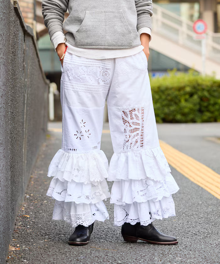 vintage lace tablecloth remake easy pants