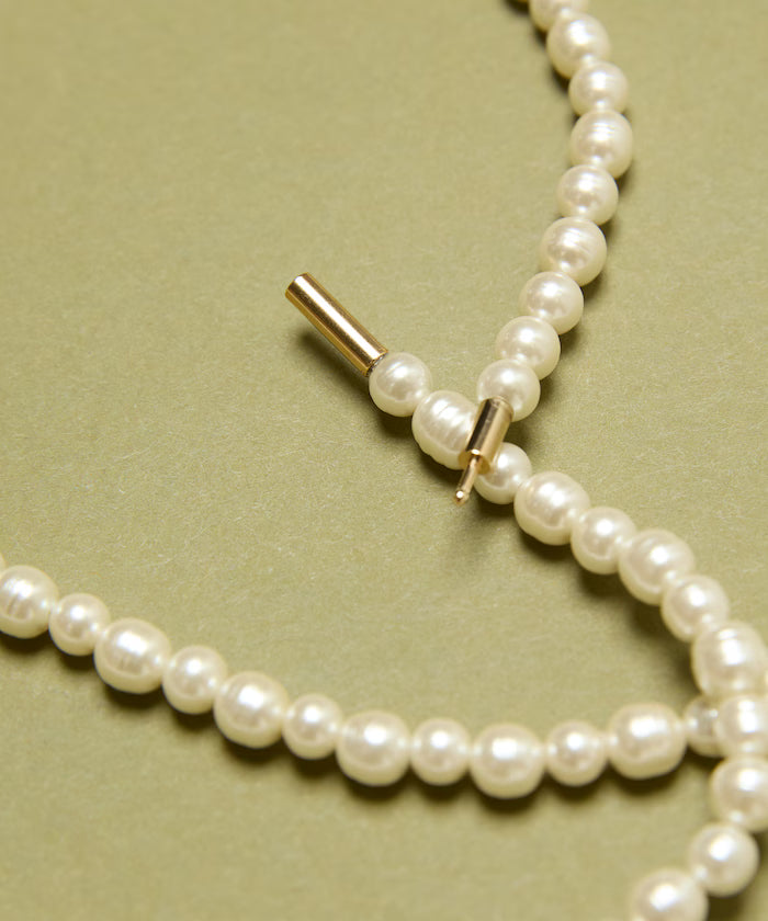 Glass Hand-rolled Pearl Long Necklace 140cm