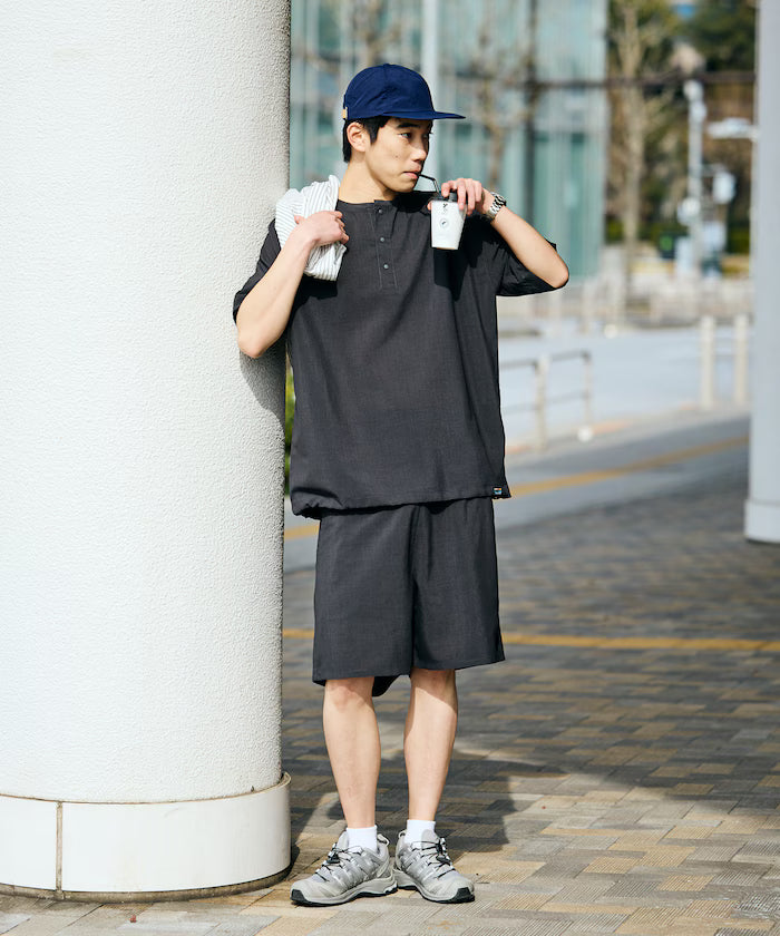 AiRide/Packable Setup/Henley Neck Pullover/Shorts/Packable/Quick-Drying/UVA Cut 【Limited Edition】
