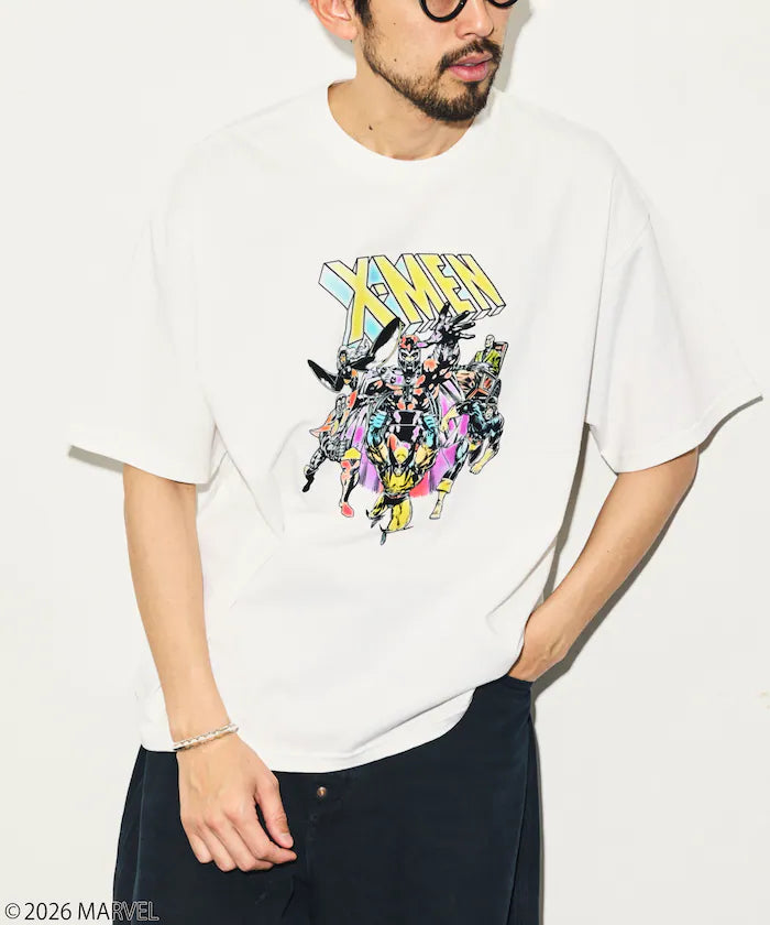 MARVEL/X-MEN Crew Neck T-Shirt / Static Flokki Processing