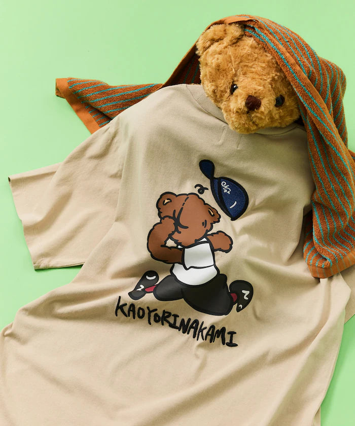 [Sales start on May 22 at 12:00] kaoyorinakami × FREAK'S STORE / Kaoyorinakami limited edition Hashiri Punch Bear Tee - Beige