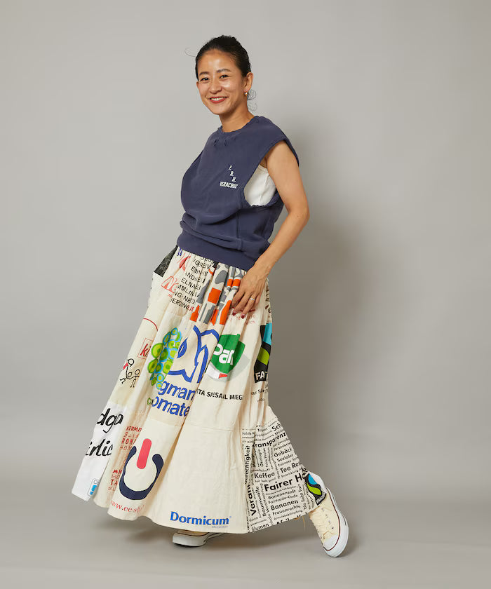 vintage European eco bag remake skirt