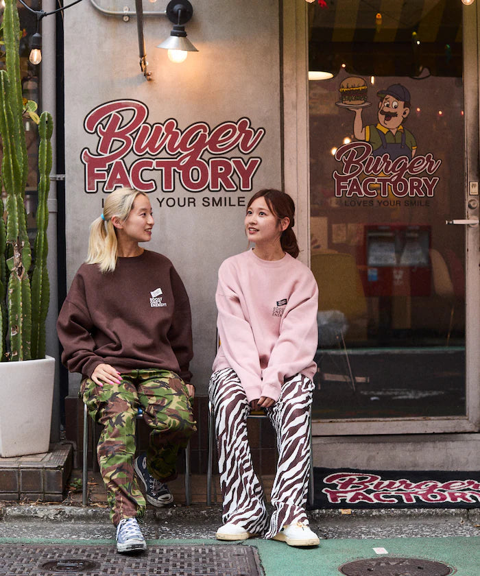 Burger Factory x FREAK'S STORE / Burger Factory Limited Edition Big Silhouette Back Print Crew Neck Sweatshirt [Limited Release]