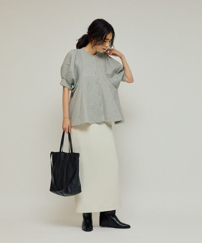 Cardigan with Peplum and Puff Sleeves