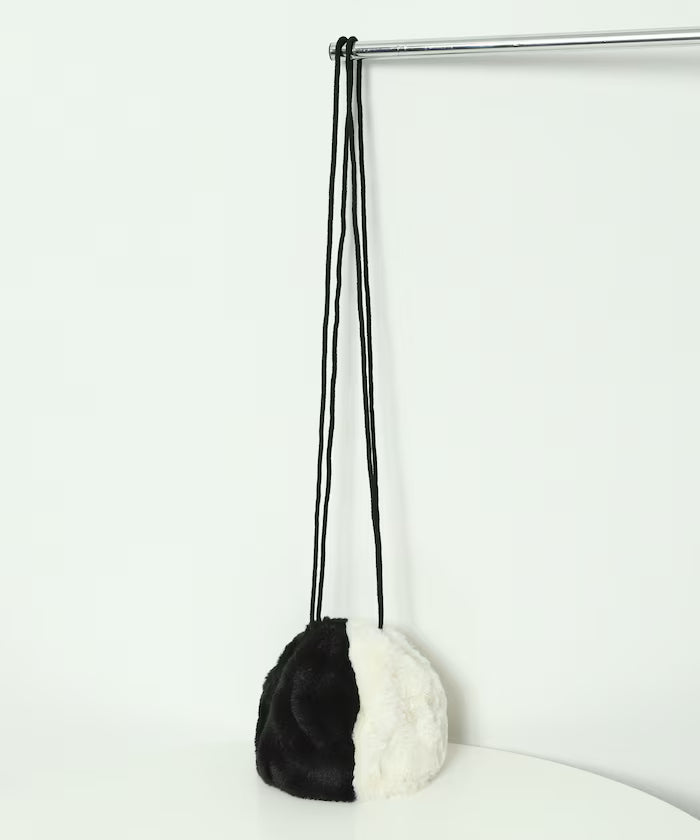 Fake Fur Mini Drawstring Bag