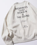 Big silhouette one-point embroidery back print hem code crew neck sweatshirt 【limited edition】 - Ash Gray