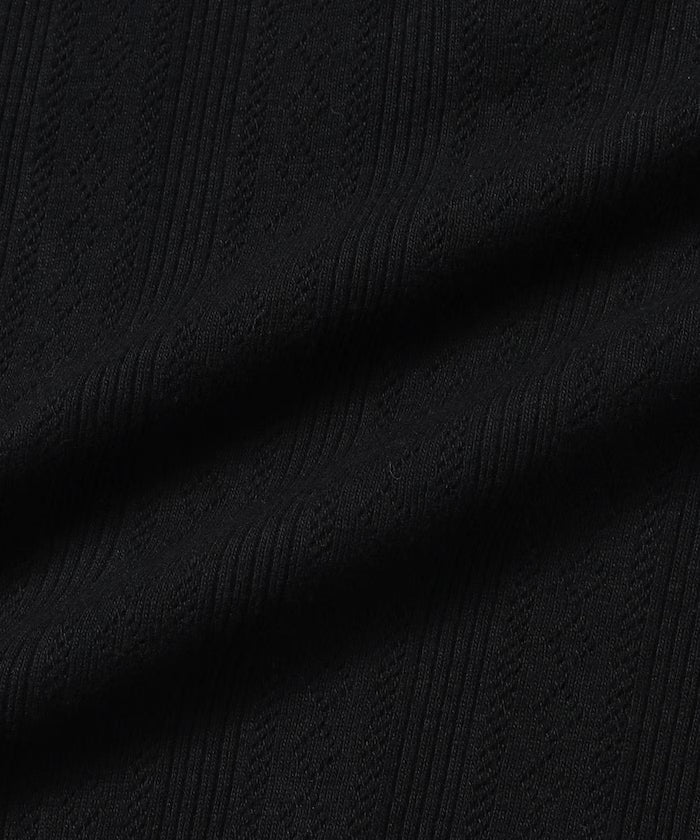 Henry Neck Knitted Lace T-Shirt