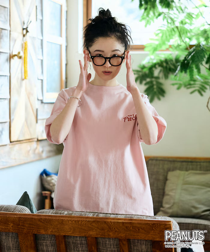 PEANUTS/Peanuts Exclusive Big Silhouette Back Print Crew Neck T-Shirt/POOCH [Limited Edition]