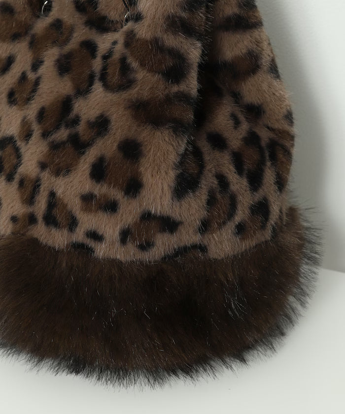 Faux Fur Animal Drawstring Bag