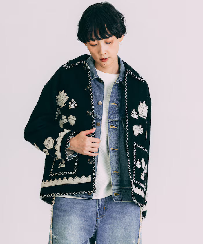 Indian Embroidery Wool Mexican Jacket
