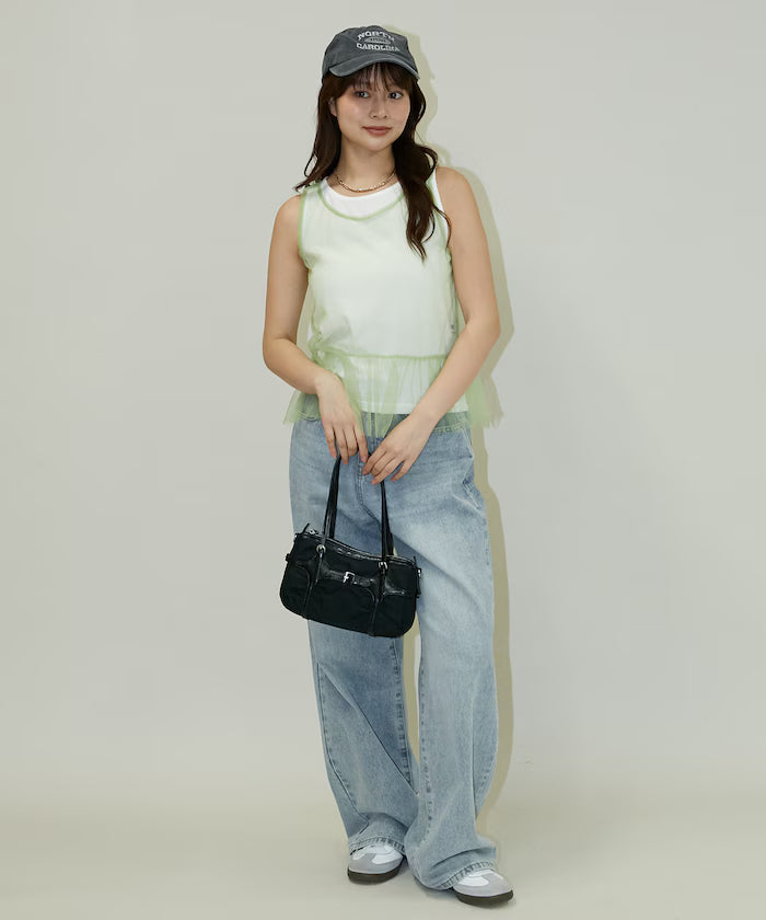 <Set Item> Tulle Layered Tank Top Limited Edition