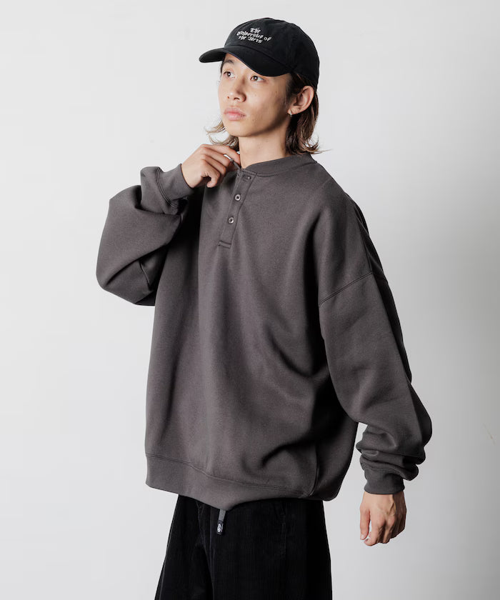 Big Silhouette Henley Neck Sweat Pullover [Limited Edition]