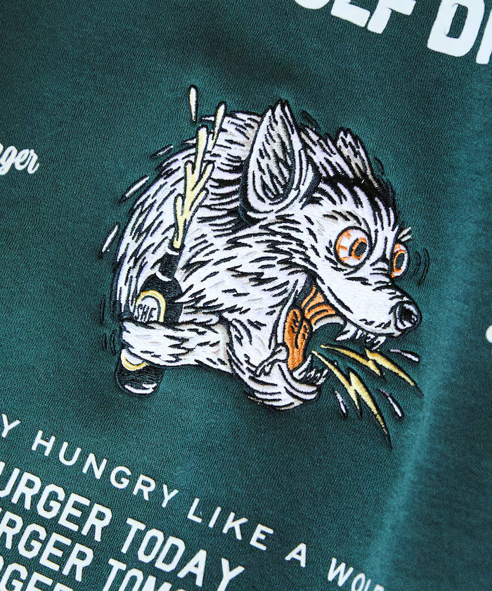 SHE WOLF DINER×FREAK'S STORE/She Wolf Diner Limited Edition Big Silhouette Back Embroidery Hoodie/WOLF 【Limited Release】