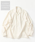 LINEN COTTON OPEN COLLAR SHIRT【Compatible with setups】