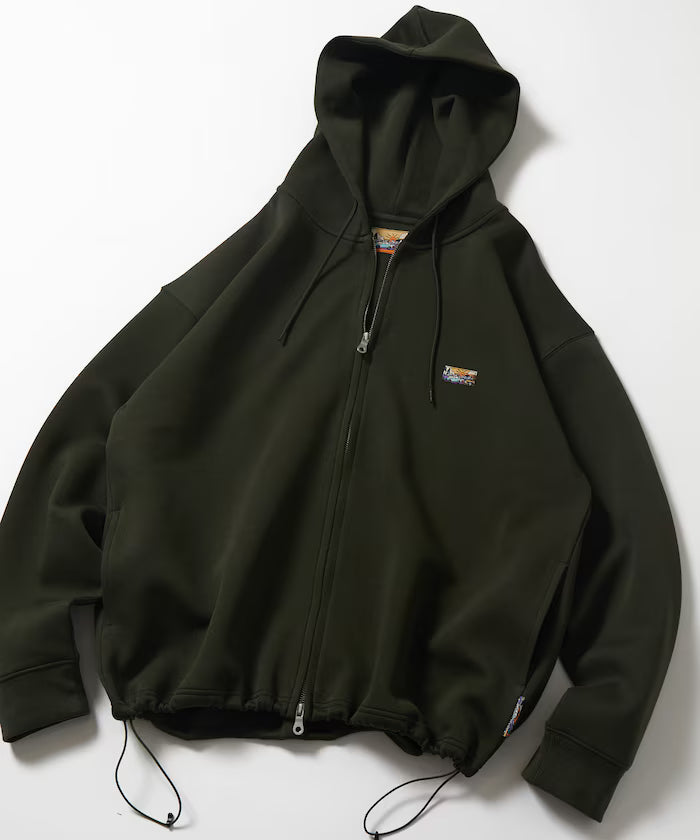 Big Silhouette Spindle Cardboard One Point Logo Sweat Zip-Up Hoodie