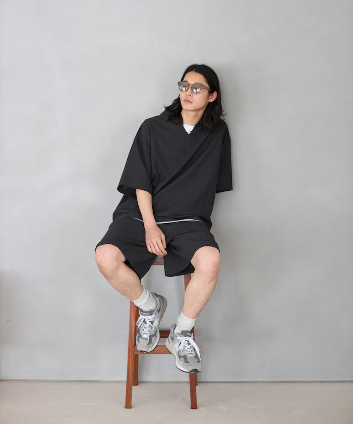 Functional Fabric Pullover Short Sleeve Shirt Set 3-piece Set / Washable / UV Cut / Quick Dry / Cool Touch