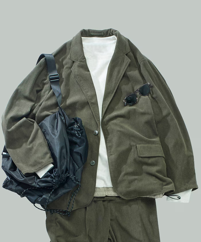 Relax Fit Corduroy Setup / Tailored Jacket / Wide Pants 【Limited Edition】