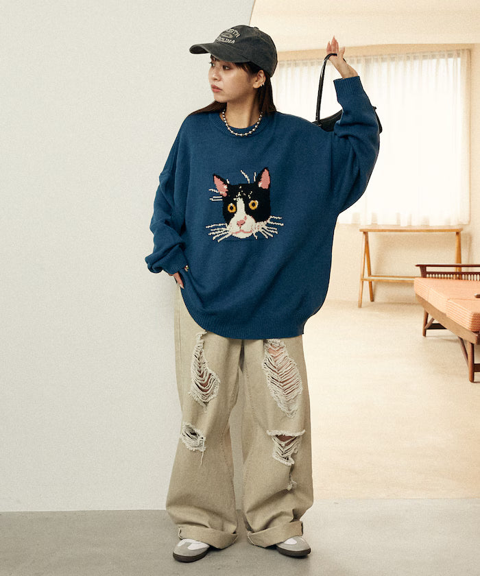 Various Cat Design Knit Limited Edition