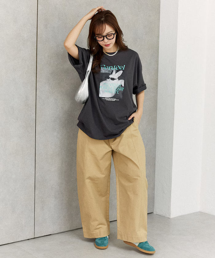 <Functional Material> Genteel Rabbit Print T-Shirt Limited Edition