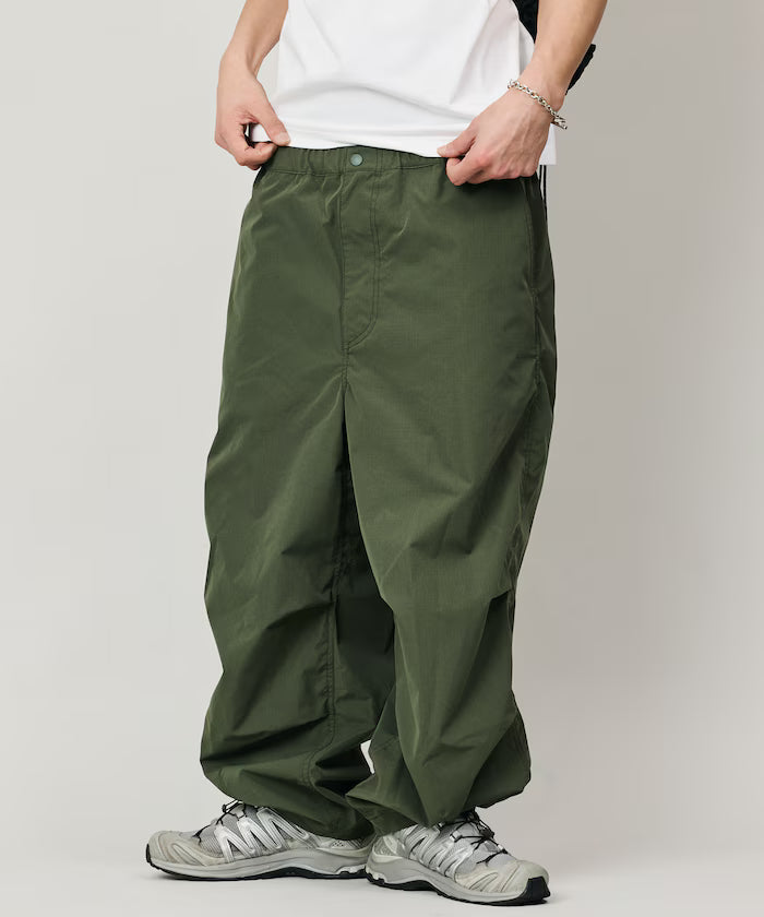 Quick Dry Fabric Wide Silhouette Poly Rip Cross Military Circus Pants/UV Cut/Quick Dry 【Limited Edition】