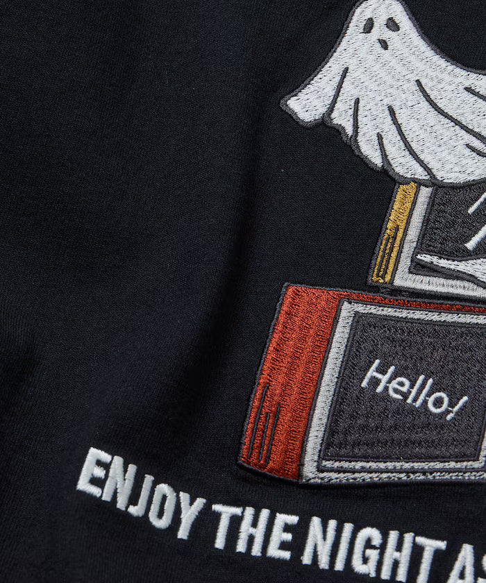 Relaxed Fit Back Embroidery Design Crew Neck T-Shirt / Midnight [Limited Edition]