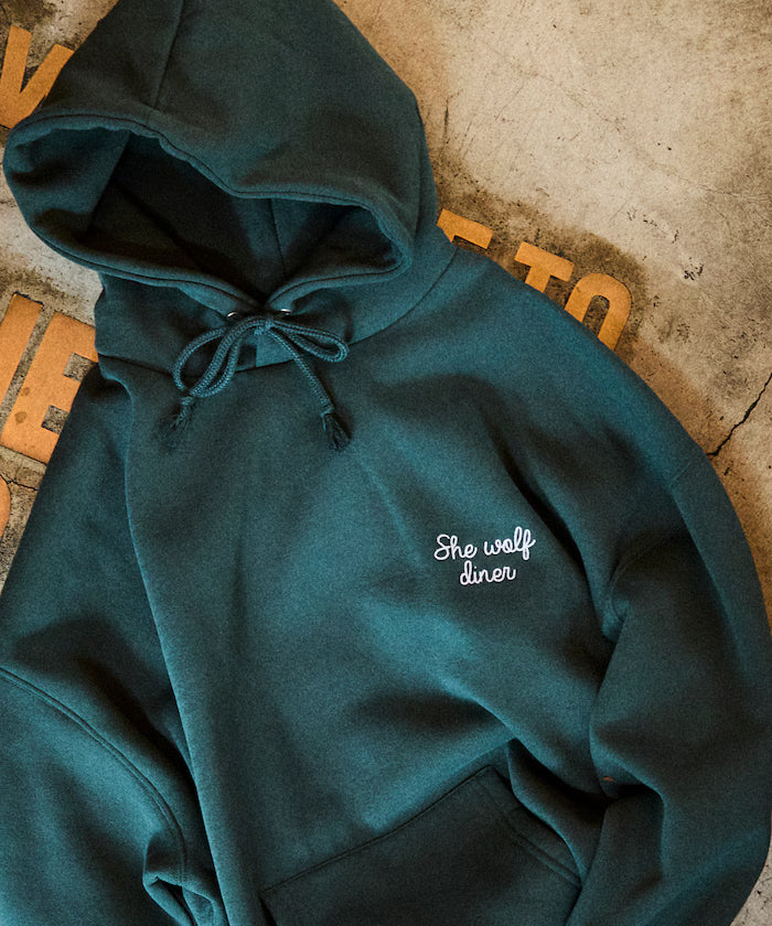 SHE WOLF DINER×FREAK'S STORE/She Wolf Diner Limited Edition Big Silhouette Back Embroidery Hoodie/WOLF 【Limited Release】
