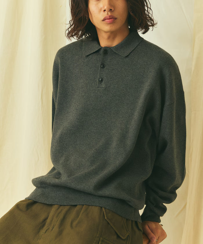 Relax Fit Relax Fit Sweat-like Polo Collar Knit [Limited Edition]