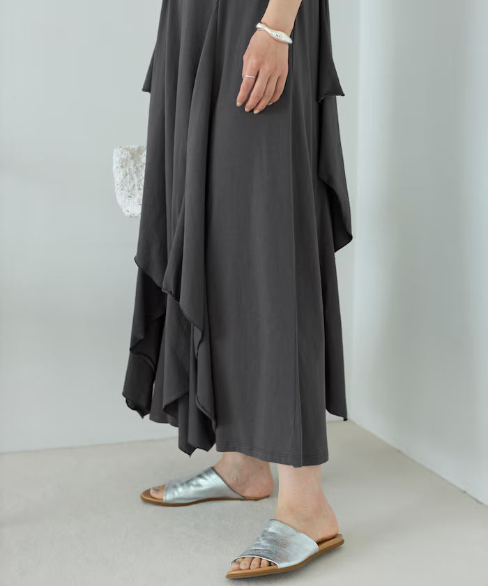 Organic Cotton Draped Flare Dress
