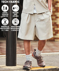 [New Color Added] Quick-Drying Material Relaxed Fit Easy Short Pants Linen-like Home Care - Off White