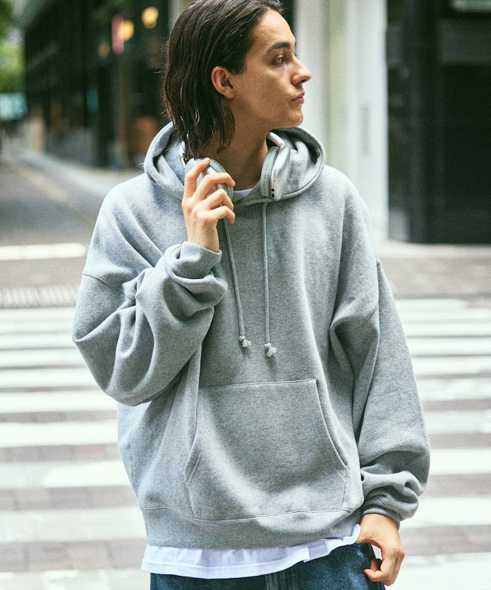 12oz Short Length Heavyweight Pullover Hoodie/Parker/Short Length 【Limited Edition】 - Mottled Gray