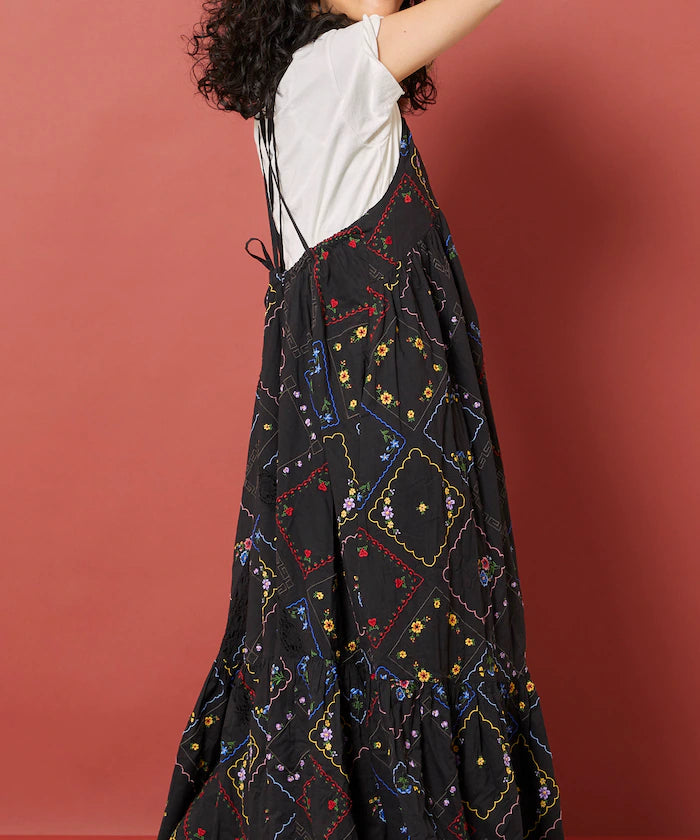Flower Handkerchief Embroidered Camisole Dress
