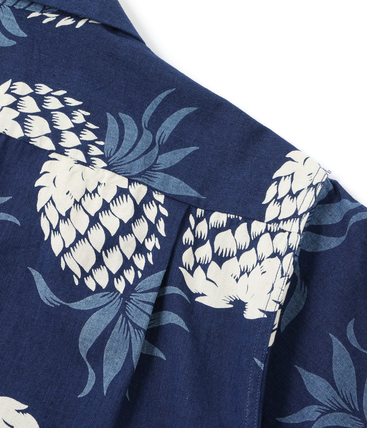 DUKE KAHANAMOKU INDIGO COTTON HAWAIIAN SHIRT “DUKE'S PINEAPPLE”