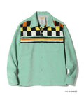 Mid 1950s - Late 1950s Style Corduroy Sports Shirt “SQUARE & STRIPE” - M.GREEN