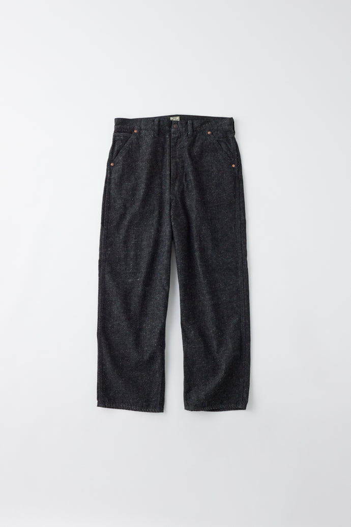 GL42408A / RECYCLED WASTE SUVIN COTTON YARN 11.5oz. DENIM PAINTER PANTS - BLACK