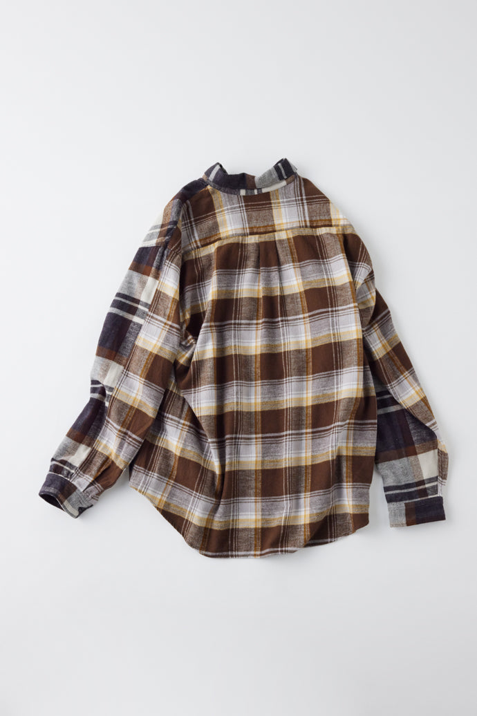 GL29138 / COTTON NEL CHECK SHIRT SWITCH B.D SHIRT