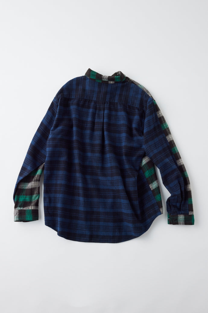 GL29138 / COTTON NEL CHECK SHIRT SWITCH B.D SHIRT