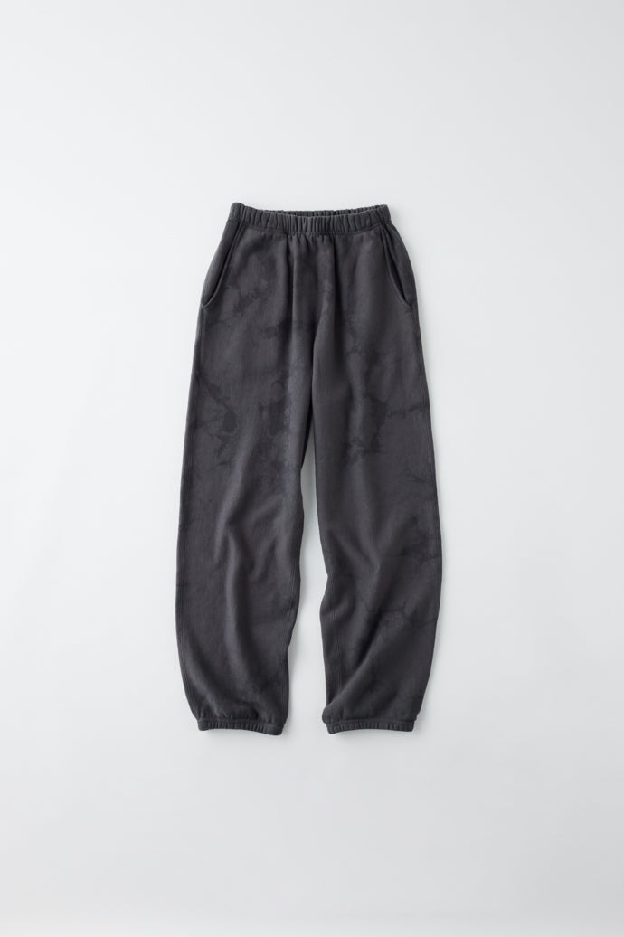 GL49229 / LOOPWHEEL SWEAT EASY PANTS UNEVEN DYED - BLACK