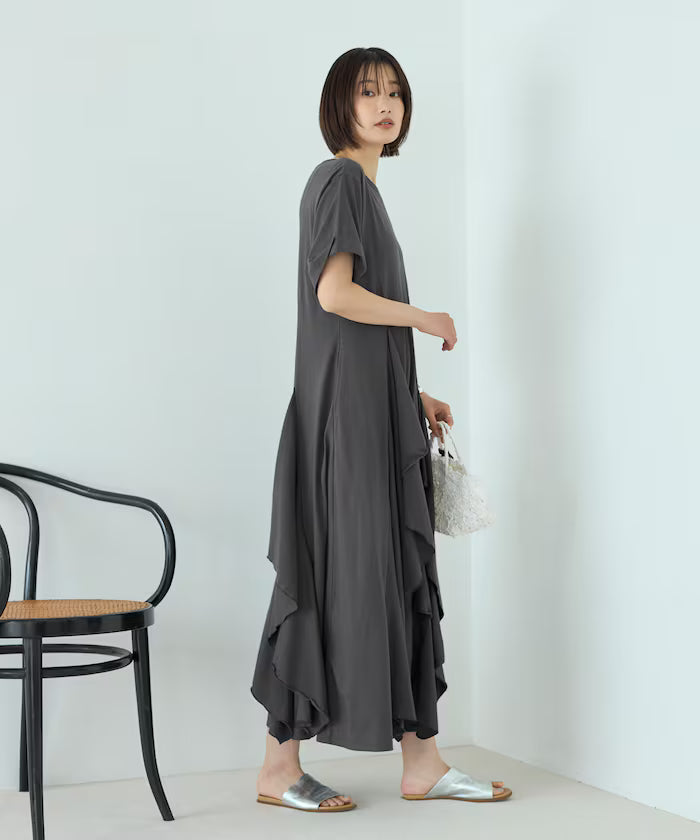 Organic Cotton Draped Flare Dress