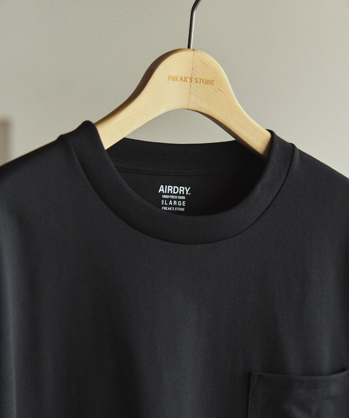 AIRDRY HIGH TECHYARN 7.7oz Big Silhouette Crew Neck Pocket T-Shirt Quick-dry Heat Shield