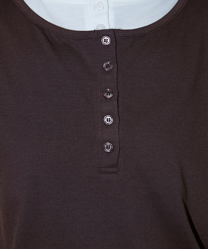 Layered Color Scheme Henley Neck T-Shirt Limited Edition