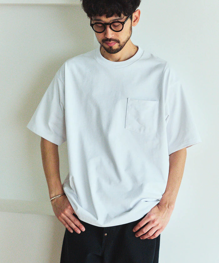AIRDRY HIGH TECHYARN 7.7oz Big Silhouette Crew Neck Pocket T-Shirt Quick-dry Heat Shield