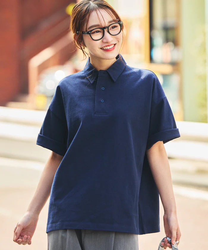 9 oz Heavyweight Big Silhouette heavyweight polo shirt/oversized polo 【limited edition】