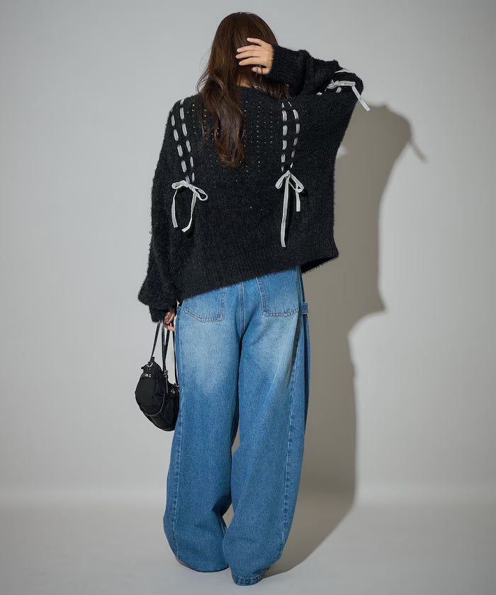 Velvet Ribbon Woven Feather Knit Limited Edition