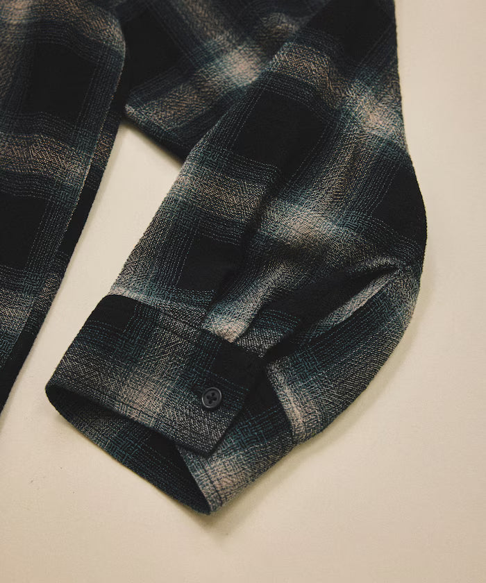 Pre-dyed ombre check sheer shirt relaxed fit