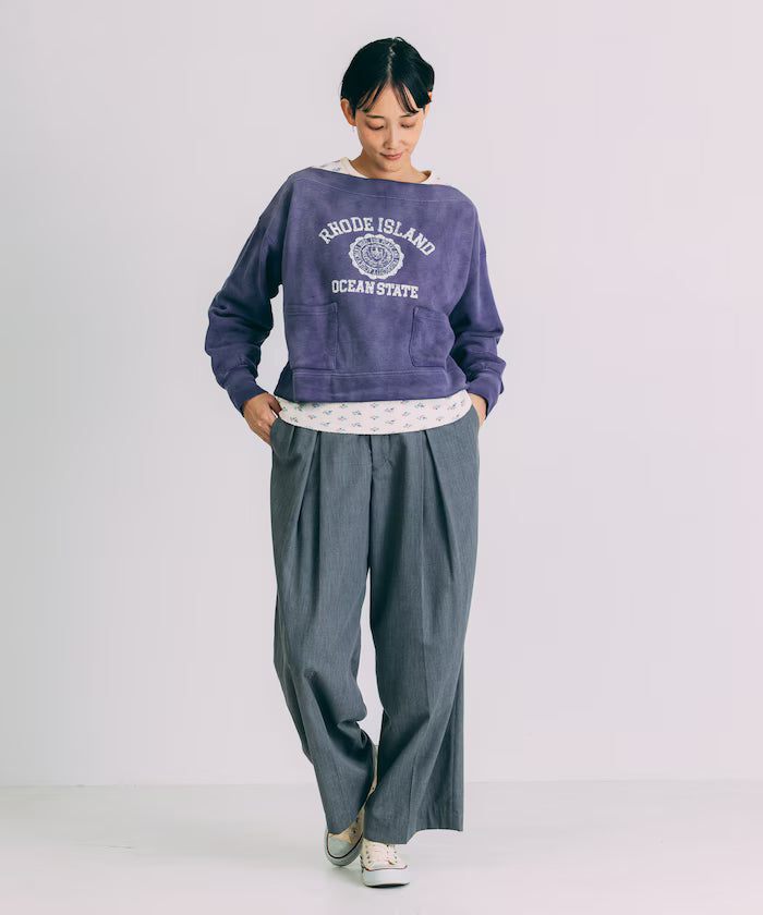 Boat Neck Short Sweatshirt