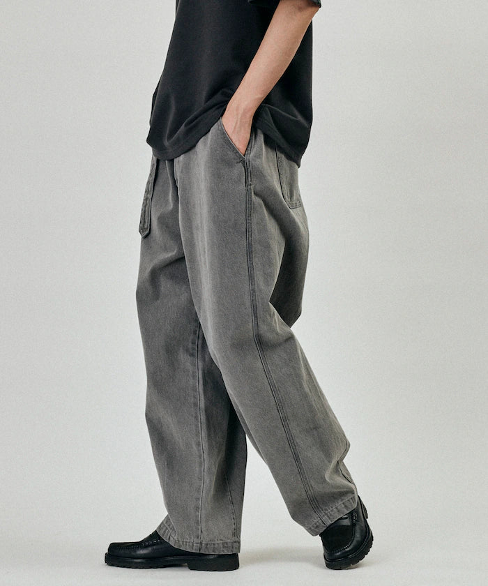 BELTED WIDE DENIM